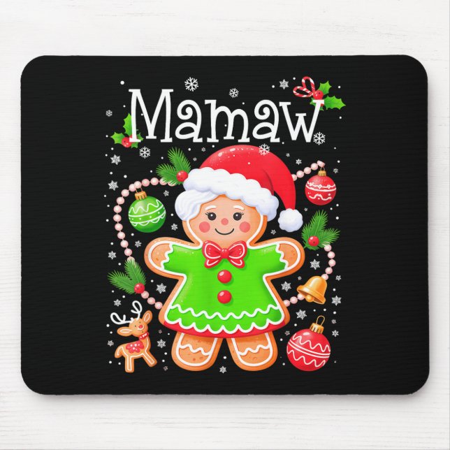 Alfombrilla De Ratón Cute Mamaw Gingerbread Family Matching Christmas C (Frente)