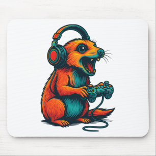 Alfombrilla De Ratón Cute Meerkat Video Game Controller Funny Gamer