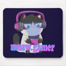 Cute Meow Gamer Cat - Kawaii Gaming Kitten