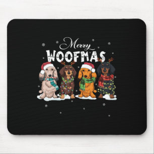 Alfombrilla De Ratón Cute Merry Woofmas Navidades de Dachshund Perro Re