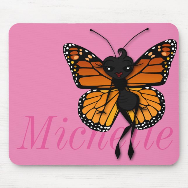 ALFOMBRILLA DE RATÓN CUTE MONARCH BUTTERFLY LADY HORIZONTAL MOUSE PAD (Frente)
