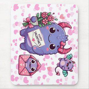 Alfombrilla De Ratón Cute monster día de San Valentín
