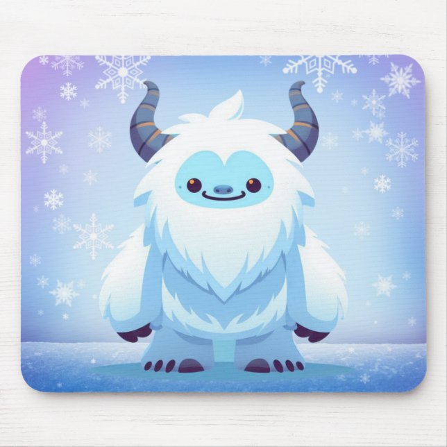 Alfombrilla De Ratón Cute Navidad/invierno yeti (Frente)