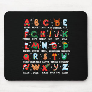 Alfombrilla De Ratón Cute Navidades Alphabet Kindergarten Té preescolar