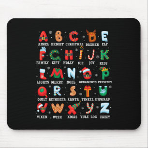 Alfombrilla De Ratón Cute Navidades Alphabet Kindergarten Té preescolar