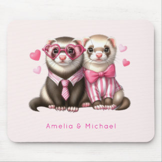 Alfombrilla De Ratón Cute Otter Pareja en el Amor