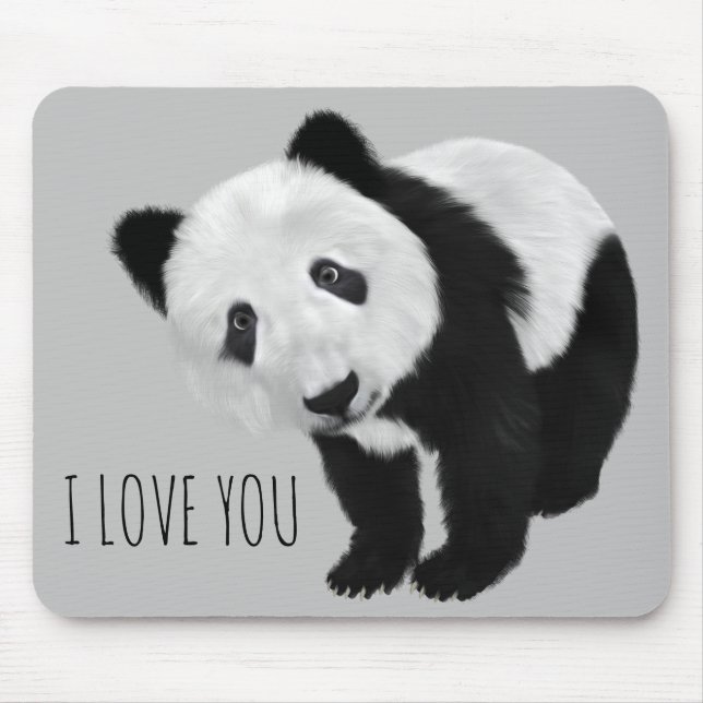 Alfombrilla De Ratón CUTE Panda con texto de Personalizable (Frente)