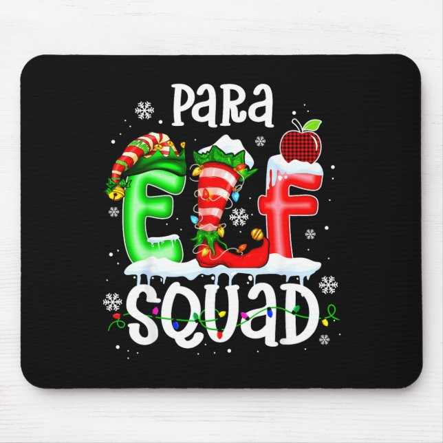 Alfombrilla De Ratón Cute Para Elf Squad Funny Christmas Elf Kids Teach (Frente)