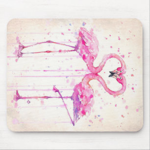 Alfombrilla De Ratón Cute Pareja Flamingo Amor Imprimir Arte