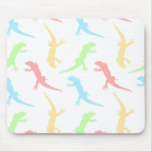 Alfombrilla De Ratón Cute Patrón Transparente de Gecko Lagarto Pastel