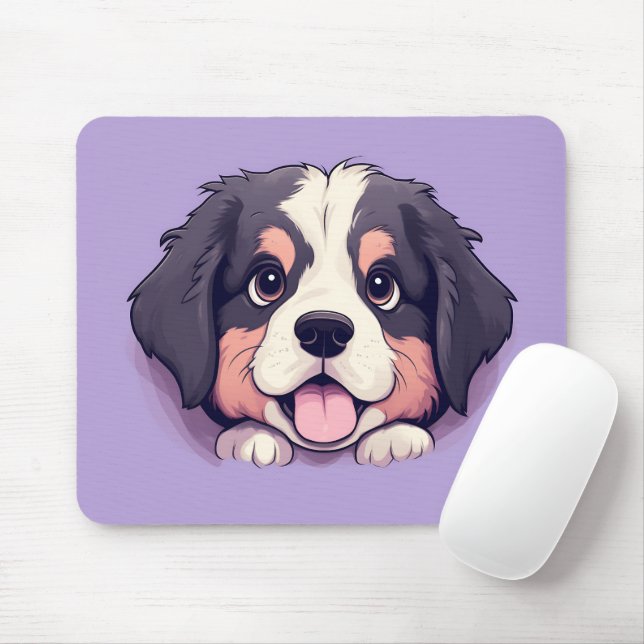 Alfombrilla De Ratón Cute Peeking Bernese Mountain Dog Mouse Pad (Con ratón)