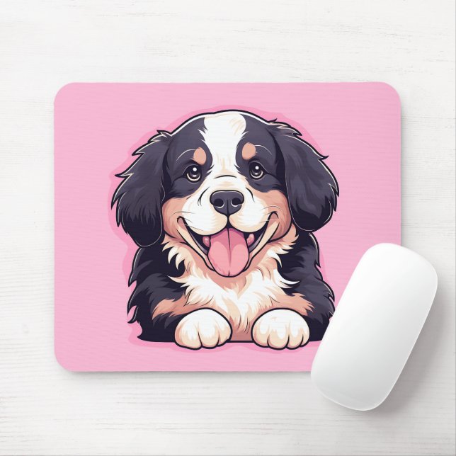 Alfombrilla De Ratón Cute Peeking Bernese Mountain Dog Mouse Pad (Con ratón)