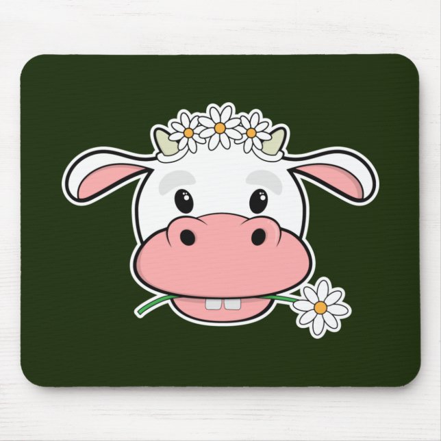 Alfombrilla De Ratón Cute Personalizado Cow | Almohadilla de ratón para (Frente)
