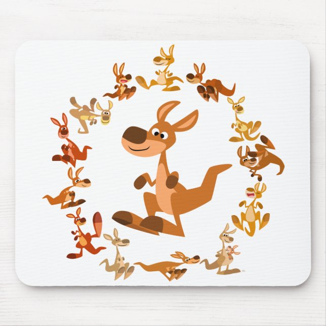 Alfombrilla De Ratón Cute Personalizado Kangaroos Mandala Mousepad (Frente)