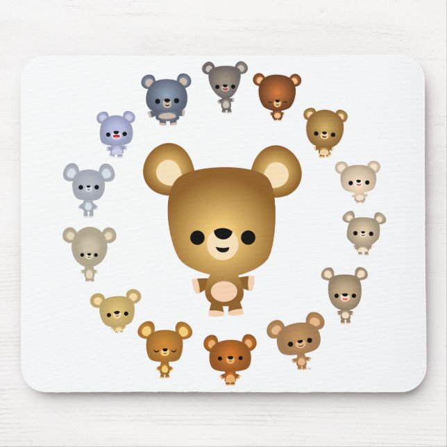 Alfombrilla De Ratón Cute Personalizado Oso Babies Mousepad (Frente)