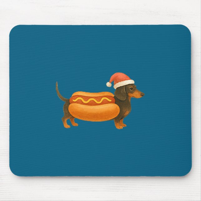 Alfombrilla De Ratón Cute Petite Christmas Funny Hot Dog Dachshund  (Frente)