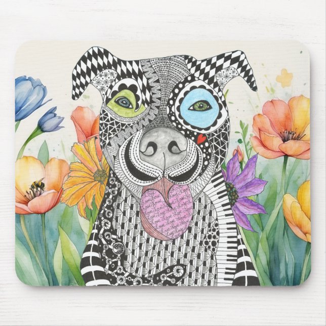 Alfombrilla De Ratón Cute Pitbull Dog Mousepad (Frente)