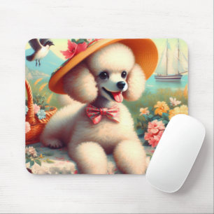 Alfombrilla De Ratón Cute Poodle Vintage Painting