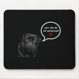 Alfombrilla De Ratón Cute Pug Negro Ropa Divertida Regalo Día de San Va