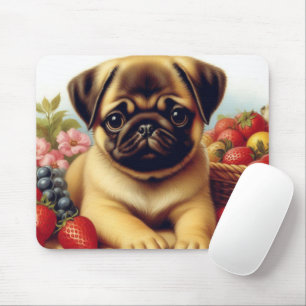 Alfombrilla De Ratón Cute Pug Pintura de época