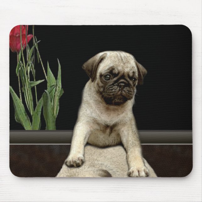 Alfombrilla De Ratón Cute Pug Puppy Dog Lovers Gift Series (Frente)