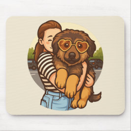 Alfombrilla De Ratón Cute Puppy with Heart Sunglasses 