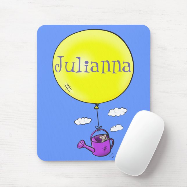 Alfombrilla De Ratón Cute ratón en la lata de riego con personalizado d (Con ratón)