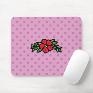 Alfombrilla De Ratón Cute rosado Polkadot Red Tradition Rosa Mouse Mat