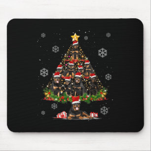Alfombrilla De Ratón Cute Rottweiler Dog Amantes De Árbol De Navidad Lu