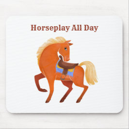 Alfombrilla De Ratón Cute Rústico Nombre de Caballo Marrón Personalizad