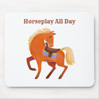 Alfombrilla De Ratón Cute Rústico Nombre de Caballo Marrón Personalizad