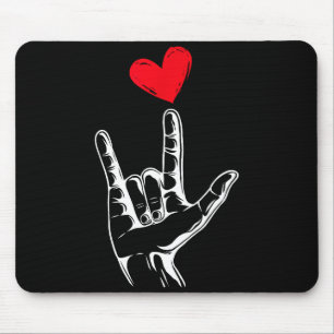 Alfombrilla De Ratón Cute San Valentín_ Signo de Lenguaje de Mano Te Am
