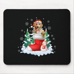 Alfombrilla De Ratón Cute Santa Golden Retriever En Navidades Socks Dog