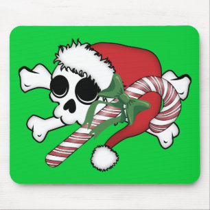 Alfombrilla De Ratón Cute Santa Skull