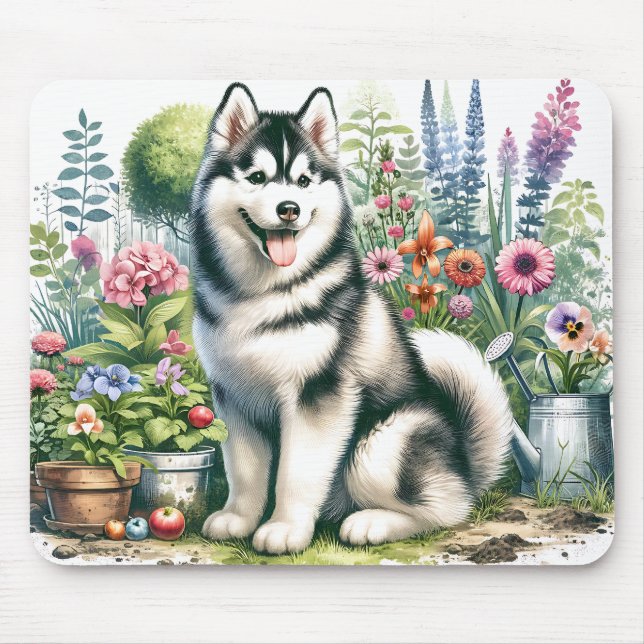 Alfombrilla De Ratón Cute Siberian Husky (Frente)