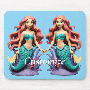 Alfombrilla De Ratón Cute Sirena Pelirroja Thunder_Cove