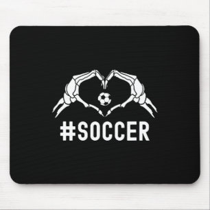 Alfombrilla De Ratón Cute Soccer Halloween Skeleton Heart Sports Pride
