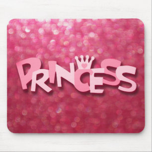 Alfombrilla De Ratón Cute Sparkly Pink Princess Bokeh