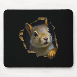 Alfombrilla De Ratón Cute Squirrel Tela Rota Gráfico 3D Premium 