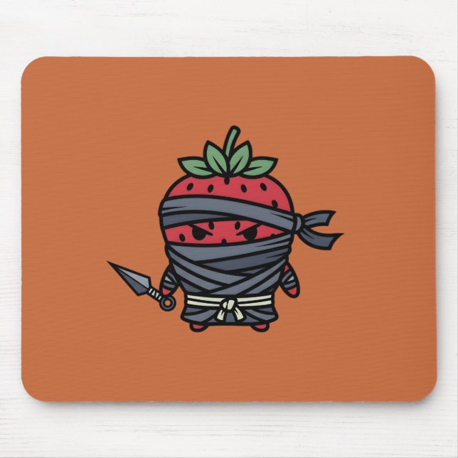 Alfombrilla De Ratón Cute Strawberry Ninja Assassin Japanese Pop Art (Frente)
