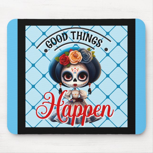 Alfombrilla De Ratón Cute Sugar Skull (Frente)