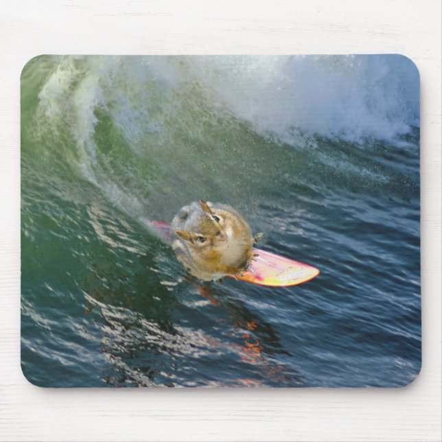 Alfombrilla De Ratón Cute Surfing Chipmunk (Frente)