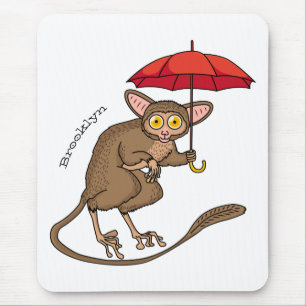 Alfombrilla De Ratón Cute Tarsier con ilustracion personalizado paragua
