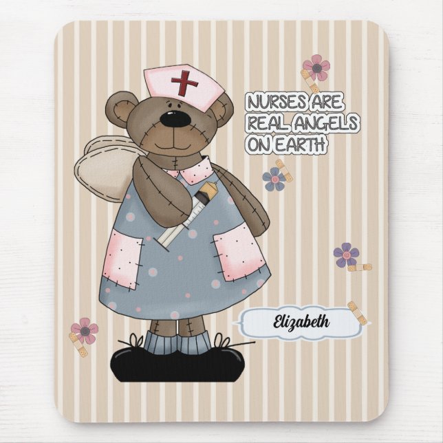 Alfombrilla De Ratón Cute Teddy Bear Angel Gift Mouse Pad para enfermer (Frente)