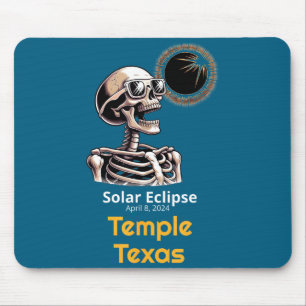 Alfombrilla De Ratón Cute Templo de Eclipse Solar de Esqueleto Texas