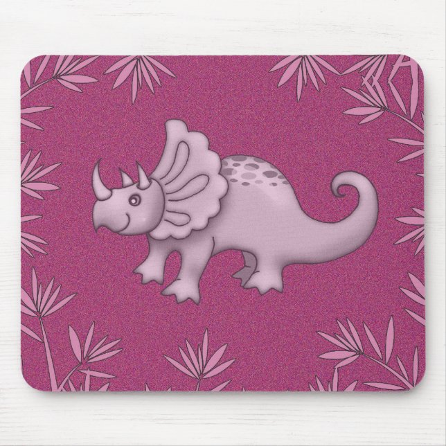 Alfombrilla De Ratón Cute Triceratops Dinosaur Mousepad (Frente)