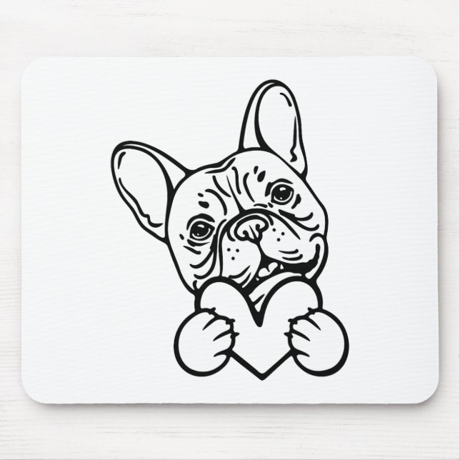 Alfombrilla De Ratón Cute Valentine's Day Frenchie French Bulldog Lover (Frente)