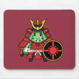 Alfombrilla De Ratón Cute Watermelon Shogun Samurai Warrior Illustratio