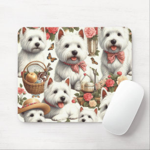 Alfombrilla De Ratón Cute West Highland White Terrier Seamless