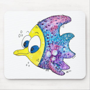 Alfombrilla De Ratón Cute Whimsical Colorous Fish